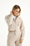 Liva Beige Hooded Cardigan and Thick Tracksuit Top and Bottom Set - 4