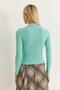 Woman's Corded Fabric windowed fisherman collar blouse blue - 6