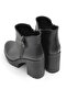 Women's Lace-Up Thick Sole Zippered Black Boots - 4