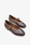 Rove women's studded flat brown patent leather