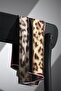 100% twill silk leopard print burgundy & black 90x90 scarf. sewing method: hand stitched. - 4
