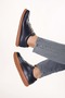 Genuine Leather Inside and Out Daily Comfortable Casual Shoes Pelotaz Navy Blue - 4