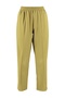 Oil Green Elastic Waist Tread Detailed Trousers