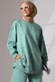 Women's Mint Green Seasonal Combed Cotton Bottom Top Sports and Comfortable Hijab Suit - 3