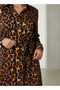 Animal Print Cotton Dress with High-Low Hemline - 4