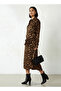 Animal Print Cotton Dress with High-Low Hemline - 2