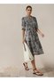 Printed Midi Women Dress with Pintuck Detail Viscose - 2