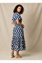 Printed Tiered Women Dress with Short Sleeves - 3