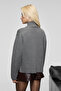 Joyita Women's Turtleneck Oversize Knitwear Anthracite Sweater - 6