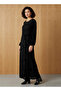 Maxi Satin Evening Textured Dress with Back Slit Detail