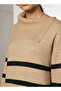 Striped Sweater Dress with Asymmetric Neck - 4