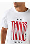Men Regular Fit Crew Neck Short Sleeves Slogan Print T-shirt - 4