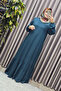 Women's Hijab Clothing Plus Size Plain Ruffle Dress - 5