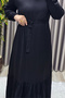 Women's Hijab Clothing Plus Size Plain Ruffle Dress - 8