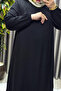 Women's Hijab Clothing Plus Size Plain Ruffle Dress - 7