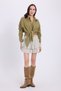 Women's Oversize Wide Cut 100% Cotton Muslin Fabric Long Sleeve Textured Khaki Shirt with Pockets - 7