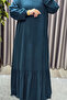Women's Hijab Clothing Plus Size Plain Ruffle Dress - 7