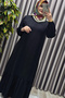 Women's Hijab Clothing Plus Size Plain Ruffle Dress - 6