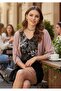 Powder Embroidery Detail Bat Sleeve Blouse - 6