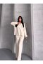 Polo Yaka Corded Fabric Bottom-Top Knitwear Set - 4