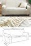 Armchair Cover Sofa Cover Two-Seater Sofa Cover 1 Piece Cream Color Sofa Cover - 2