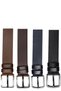 Genuine Leather 4 cm Classic Men's Belt 4 Pieces - Brown, Navy Blue, Tan, Black (Denim/Leinen)