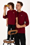 Men's Regular Fit Crew Neck Burgundy Slim Basic Sweatshirt 50313752-Vr014
