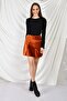 9474746 Velvet Patchwork Elastic Short Skirt Tile - 5