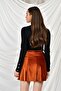 9474746 Velvet Patchwork Elastic Short Skirt Tile - 6