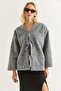 Women's Cashmere Front Tie Jacket Beige - 3