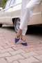Navy Blue Heeled Shoes Thin Heeled Shoes Evening and Event Shoes Seten Heeled Shoes - 4