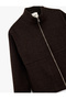 Regular Fit Long Sleeve Zippered Mock Neck Cashmere Jacket - 5