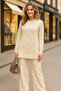 New Season Shining Stone Self-Embossed Baklava Pattern Knitwear Set - 2
