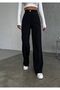 Women's Black High Waist Metal Button Detailed Palazzo Trousers - 3