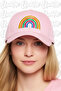 Rainbow Embroidered Hat – Pink 100% Cotton Gabardine Unisex Model - 3
