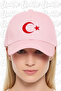 Moon Star Embroidered Hat – Pink 100% Cotton Gabardine Unisex Model