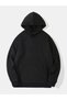 Unisex Oversize Basic Solid Color Hooded Fleece Sweatshirt – Black