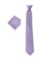 Lilac Colored 8 cm Wide Tie with Handkerchief - 5