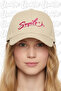 Smile Embroidered Hat – Cream 100% Cotton Gabardine Unisex Model
