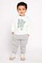 Hi Embossed Printed Beret 3-Piece Set Seasonal Oversize (Wide Fit) Baby Boy/Girl Set Monthly - 4