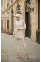Stone Color - Corded Fabric Double Set (Tunic & Pants) - 6