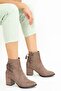 Thick-Heeled, Back-Zipped, Fancy Jurdan Sole Boots-Mink Suede-Tnr0210