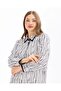 Large Size Striped Long Sleeve Long Women's Tunic 10002411214003 - 7