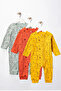 Long Sleeve, Zippered, Cotton, 3-Piece Unisex Baby Romper Set, Combed Cotton Casual and Sleep Sack