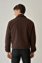 Men's Brown Regular Zippered Coat-Jacket Soft Textured Premium Fabric - 7