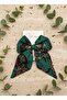 Emerald Green Wild Leopard Pattern Automatic Bow Buckle, Handmade Buckle, Clip, Women's Buckle - 2
