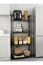 4-Tier Storage Shelf Organizer Multi Rack Stand Units with Hooks and Handle for Kitchen Bathroom