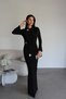 Black Gold Metal Brooch Detailed Maxi Long Premium Shirred Dress