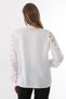 Women's Embroidery Lace Garnished Crepe Shirt G0036 Plus Size - 3