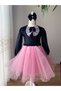 Black Velvet Glitter Tulle Skirt Long Sleeve Ribbon Decorated Girls' Dress Kuromi Christmas Dress - 2
